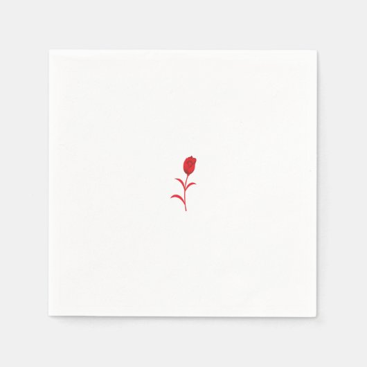 バラマダーラヴァレッドフローラデザイン スタンダードカクテルナプキン (正面)