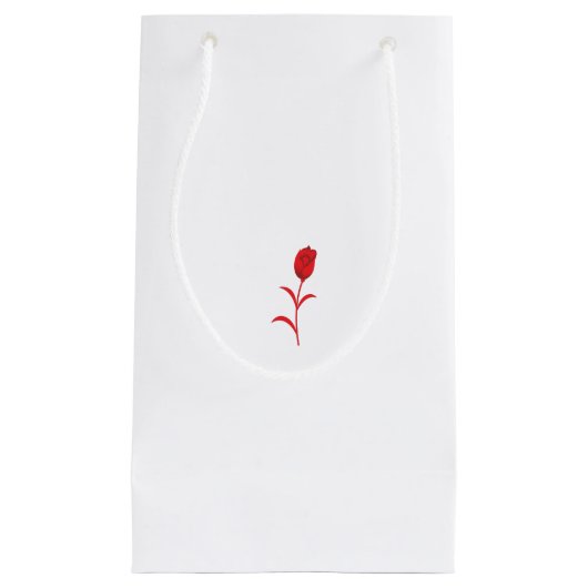 バラマダーラヴァレッドフローラデザイン スモールペーパーバッグ (正面)