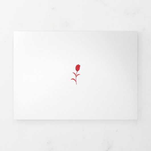 バラマダーラヴァレッドフローラデザイン 三つ折りカード (カバー)