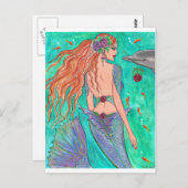 バラマーメイド「ザ・ギフト」ドルフィンファンタジーアート! ポストカード (正面/裏面)
