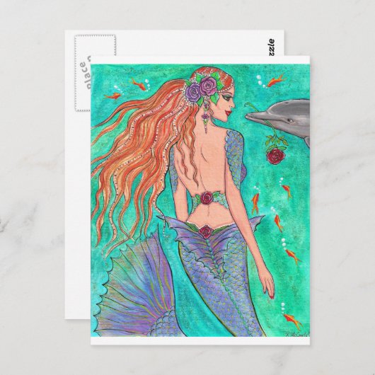 バラマーメイド「ザ・ギフト」ドルフィンファンタジーアート！ ポストカード (正面/裏面)