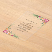 バラミニマルアモダンクリル結婚式の招待 アクリル招待状 (レイダウン)