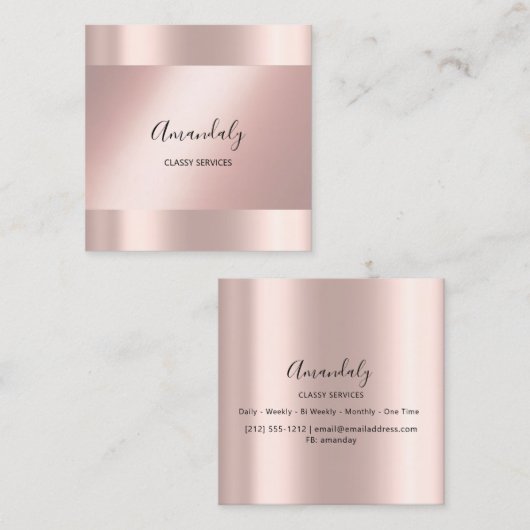 バラミニマルエレガントイベントメイクアップアーティスト スクエア名刺 (正面/裏面)