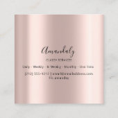 バラミニマルエレガントイベントメイクアップアーティスト スクエア名刺 (裏面)