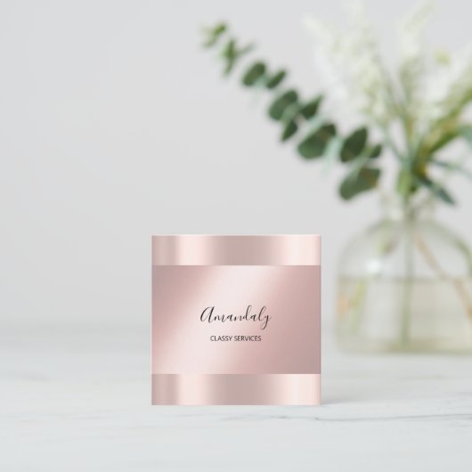 バラミニマルエレガントイベントメイクアップアーティスト スクエア名刺 (スタンド正面)