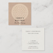 バラミニマル金ゴールドグリッタースキマーシェフケータリング スクエア名刺 (正面/裏面)