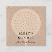 バラミニマル金ゴールドグリッタースキマーシェフケータリング スクエア名刺 (正面)