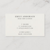 バラミニマル金ゴールドグリッタースプーンフォークシェフ 名刺 (裏面)