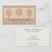 バラミニマル金ゴールドグリッタースプーンフォークシェフ 名刺 (正面/裏面)