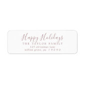 バラミニマル金ゴールドハッピーホリデーズ差出人住所 ラベル (正面)