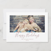 バラミニマル金ゴールドハッピーホリデーズ水平フォト シーズンカード (正面)