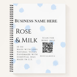 バラミルク手作り石鹸ビジネスQRコード追加の詳細 ノートブック
