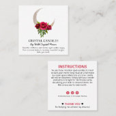 バラムーンクリスタルキャンドルインテンションスペル スクエア名刺 (正面/裏面)