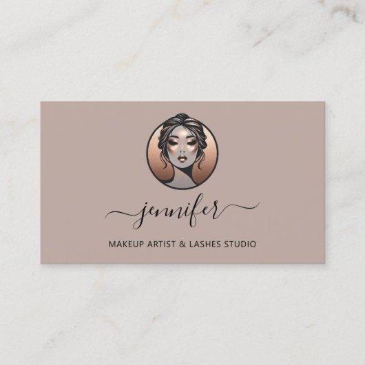 バラメイクアップカスタムアーティストQRオリエンタル 名刺 (正面)