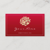 バラメイクアップスパ美しいフローラQRロゴ赤 名刺 (正面)