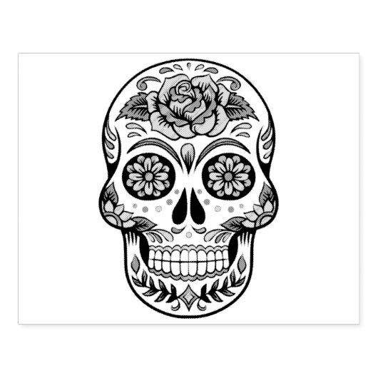 バラメキシコ砂糖スカルの死の日 ラバースタンプ (インプリント)