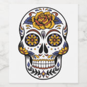 バラメキシコ砂糖スカルの死の日 ワインラベル (シングルラベル)