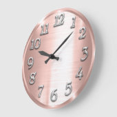 バラメタリックアラビア数字シルバーグレー ラージ壁時計 (傾斜)