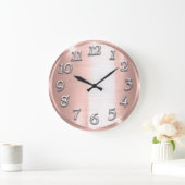 バラメタリックアラビア数字シルバーグレー ラージ壁時計 (ホーム)