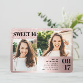 バラメタリックグリッター3 photos Sweet 16 birthday 招待状 (スタンド正面)