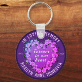 バラメモリアルハート（紫とピンク） キーホルダー (正面)