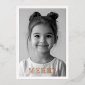 バラメリー金ゴールドクリスマスカード | 休エレガント日 箔招待状 (正面)