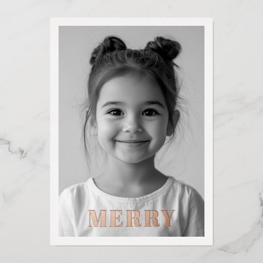 バラメリー金ゴールドクリスマスカード | 休エレガント日 箔招待状 (正面)