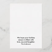 バラメリー金ゴールドクリスマスカード | 休エレガント日 箔招待状 (裏面)