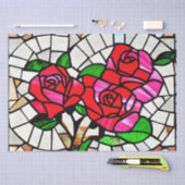バラモザイクのステンドグラスのアートの切り離し 薄葉紙 (クラフト)