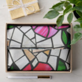 バラモザイクのステンドグラスのアートの切り離し 薄葉紙 (ギフト)