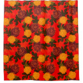 バラモダンはっきりした赤 シャワーカーテン (正面)