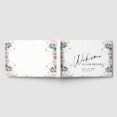 バラモダンカーネーション結婚のフォイルゲストブック ゲストブック (全面)