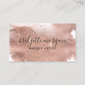 バラモダングリッターフォイルのスクリプトメイクアップアーティスト 名刺 (正面)