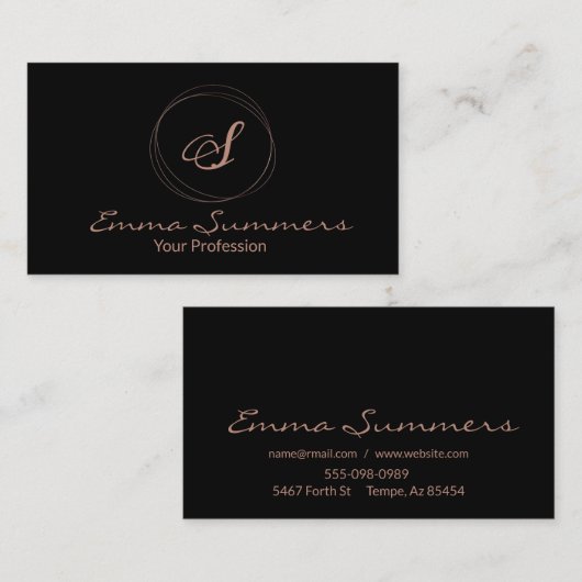 バラモダンゴールドフォイルのカスタマイズ可能 名刺 (正面/裏面)