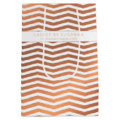 バラモダンゴールドフォイルシボロンオンホワイト企業の ミディアムペーパーバッグ (裏面)