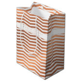 バラモダンゴールドフォイルシボロンオンホワイト企業の ミディアムペーパーバッグ (裏面アングル)