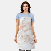 バラモダンゴールドフォイルマーブルパーソナライズされた エプロン (着用した状態)