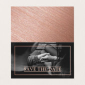 バラモダンゴールドフォイル写真Save The Date Card 名刺 (外部フラット)