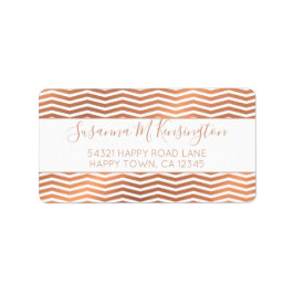 バラモダンゴールドフォイルChevronホワイトアドレス ラベル