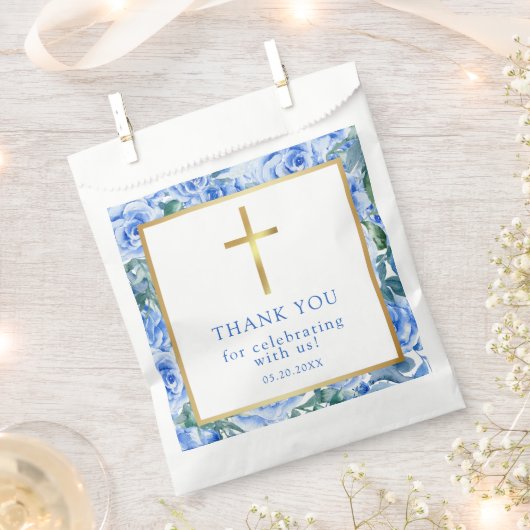 バラモダンダスティブルーウォーターカラーバプティスボーイ フェイバーバッグ (クリップ留めされた状態)