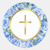 バラモダンダスティブルーウォーター色金ゴールドグロス ラウンドシール (正面)