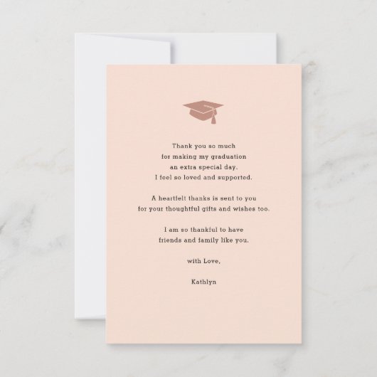 バラモダンピンクアーチ写真GRADサンキューカード 招待状 (裏面)