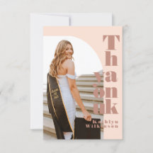 バラモダンピンクアーチ写真GRADサンキューカード