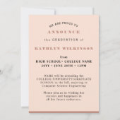 バラモダンピンクスクリプト4フォトコラージュ卒業 案内状 (裏面)