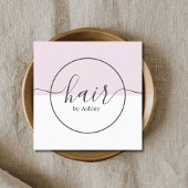 バラモダンホワイトサークル美容師 スクエア名刺