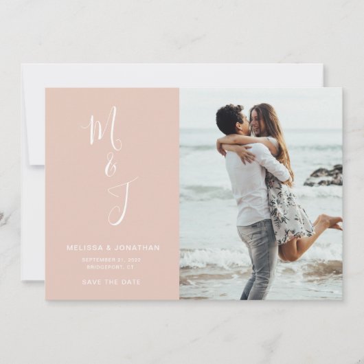 バラモダン赤面植物結婚式の日付を保存 セーブザデート (正面)