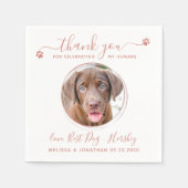 バラモダン金ゴールドありがとう犬フォトペットズ結婚ス スタンダードカクテルナプキン (正面)