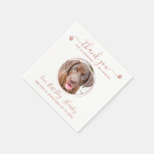 バラモダン金ゴールドありがとう犬フォトペットズ結婚ス スタンダードカクテルナプキン (角)