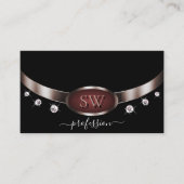 バラモダン金ゴールドとブラックとモノグラムダイヤモンド 名刺 (正面)