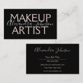 バラモダン金ゴールドとブラックメイクアップアーティスト 名刺 (正面/裏面)